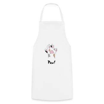 CAT PAW Cats Paw - Cooking Apron - white - Front - AI Model Male 185 dark (185cm)