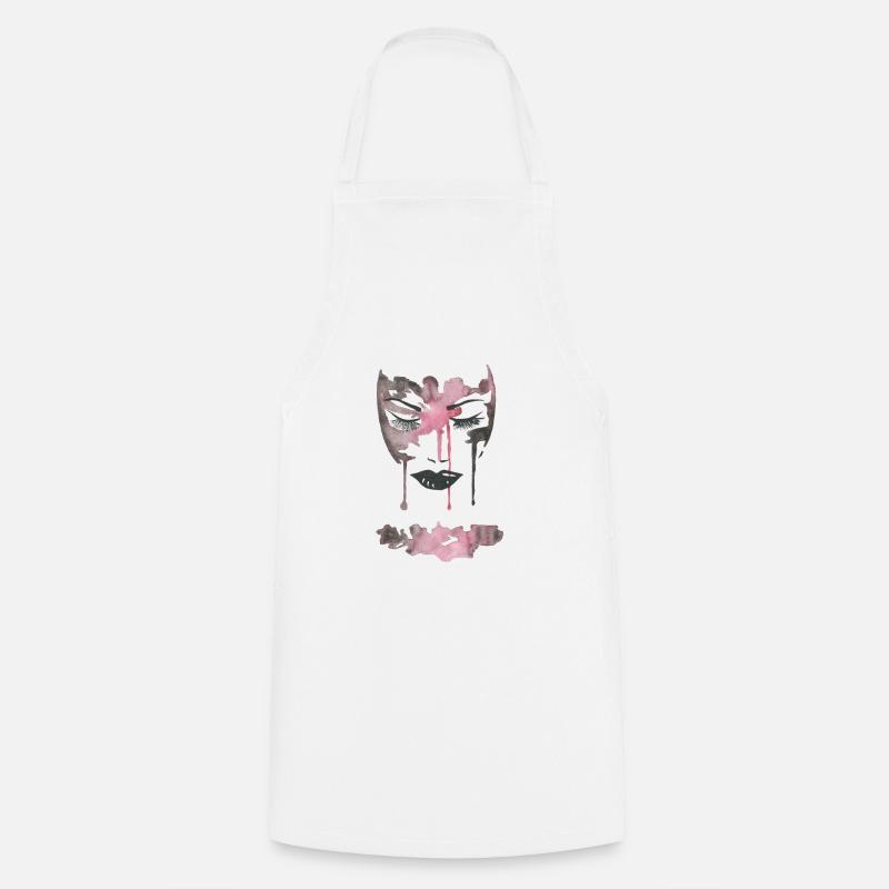 Visage Aquarelle Rose - Tablier de cuisine - blanc