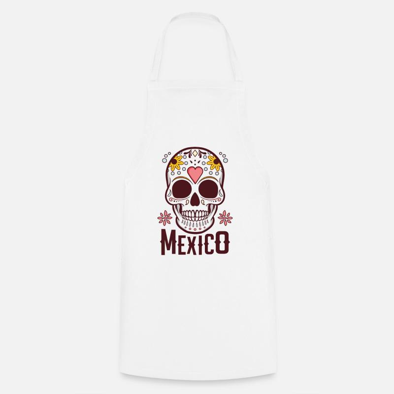 Sugar Skull Mexiko - Kochschürze - Weiß