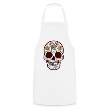 Crâne de sucre - Tablier de cuisine - blanc - Devant - AI Model Male 185 dark (185cm)