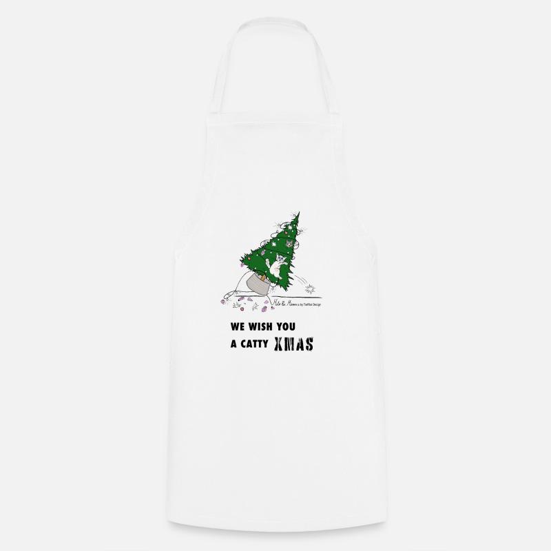 Cats and Christmas! - Cooking Apron - white