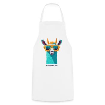 Retro Lama Revolt - Cooking Apron - white - Front - AI Model Male 185 dark (185cm)