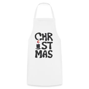 Bougie de feu de Noël Graffiti icône de Noël - Tablier de cuisine - blanc - Devant - AI Model Male 185 dark (185cm)