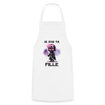 Je suis ta Fille - Tablier de cuisine - blanc - Devant - AI Model Male 185 dark (185cm)