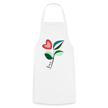 HEART. MOM. MOTHER'S DAY. HEART. FEAST - Cooking Apron - white - Front - AI Model Male 185 dark (185cm)