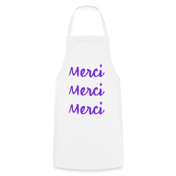 MERCI. MAÎTRESSE. MAÎTRE. MERCI MAÎTRESSE - Tablier de cuisine - blanc - Devant - AI Model Male 185 dark (185cm)