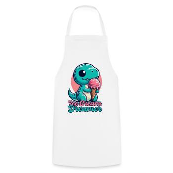 Ice Cream Dreamer Cute T-Rex with Ice Cream Gift - Cooking Apron - white - Front - AI Model Male 185 dark (185cm)