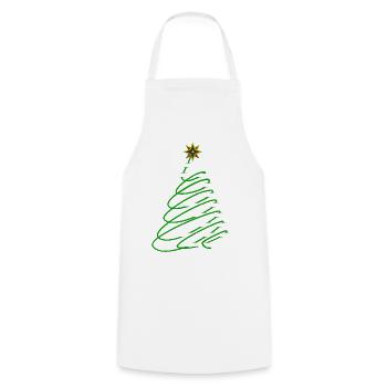 Christmas Tree Spiral with Star - Cooking Apron - white - Front - AI Model Male 185 dark (185cm)