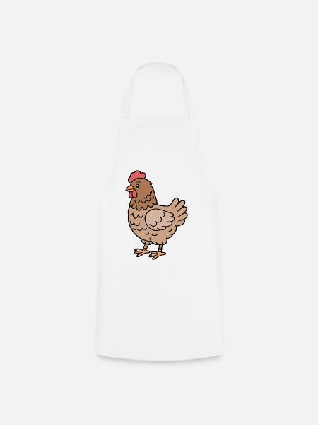 Huhn Hühner - Kochschürze - Weiß