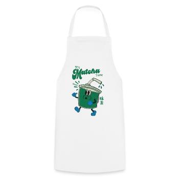 Its Matcha Time - Cooking Apron - white - Front - AI Model Male 185 dark (185cm)
