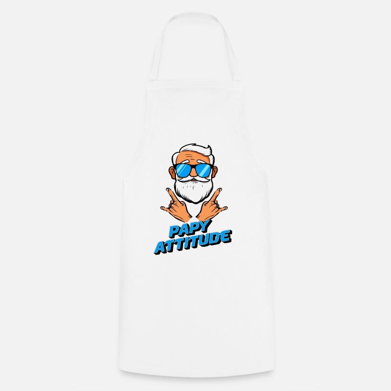 Papy attitude - Tablier de cuisine - blanc