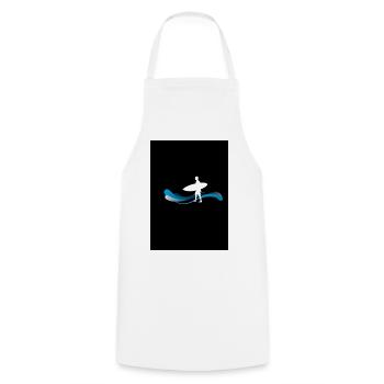 Silhouette de surfeur sur les vagues - Tablier de cuisine - blanc - Devant - AI Model Male 185 dark (185cm)