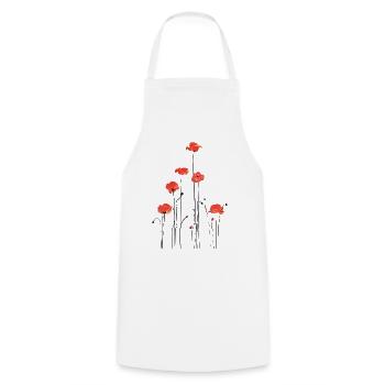 Abstrakte Mohnblumen Illustration - Kochschürze - Weiß - Vorne - AI Model Male 185 dark (185cm)