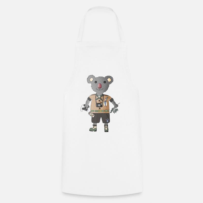 Safari d’exploration de koala avec eucalyptus - Tablier de cuisine - blanc