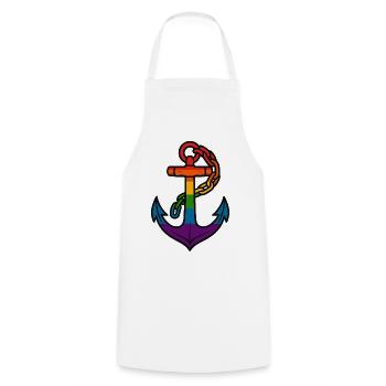 Rainbow Anchor with Gradient - Cooking Apron - white - Front - AI Model Male 185 dark (185cm)