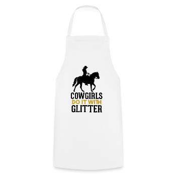 Western Rider Saying Western Horses - Cooking Apron - white - Front - AI Model Male 185 dark (185cm)