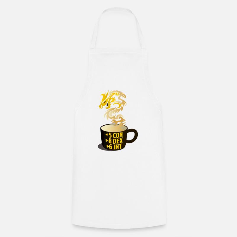 Dragon Steam RPG Stat Mug - Cooking Apron - white