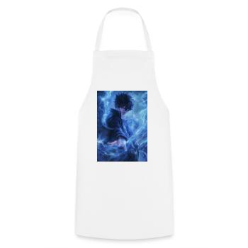 Fantasy Azure Flame - Cooking Apron - white - Front - AI Model Male 185 dark (185cm)