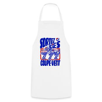 Sortez les coupe vent rétro bleu blanc rouge - Tablier de cuisine - blanc - Devant - AI Model Male 185 dark (185cm)
