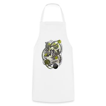 Kaleidoscopic plant graphics - Cooking Apron - white - Front - AI Model Male 185 dark (185cm)