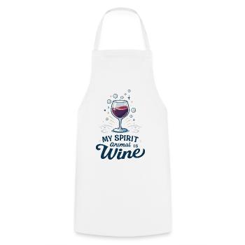 Spirit Animal is Wine - Cooking Apron - white - Front - AI Model Male 185 dark (185cm)