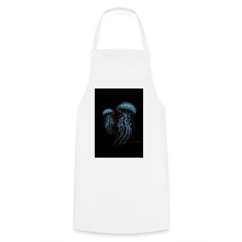 Quallen - Jellyfish - Cooking Apron - white - Front - AI Model Male 185 dark (185cm)