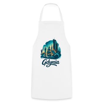 Gdynia Poland Polska White Port City Gift - Cooking Apron - white - Front - AI Model Male 185 dark (185cm)