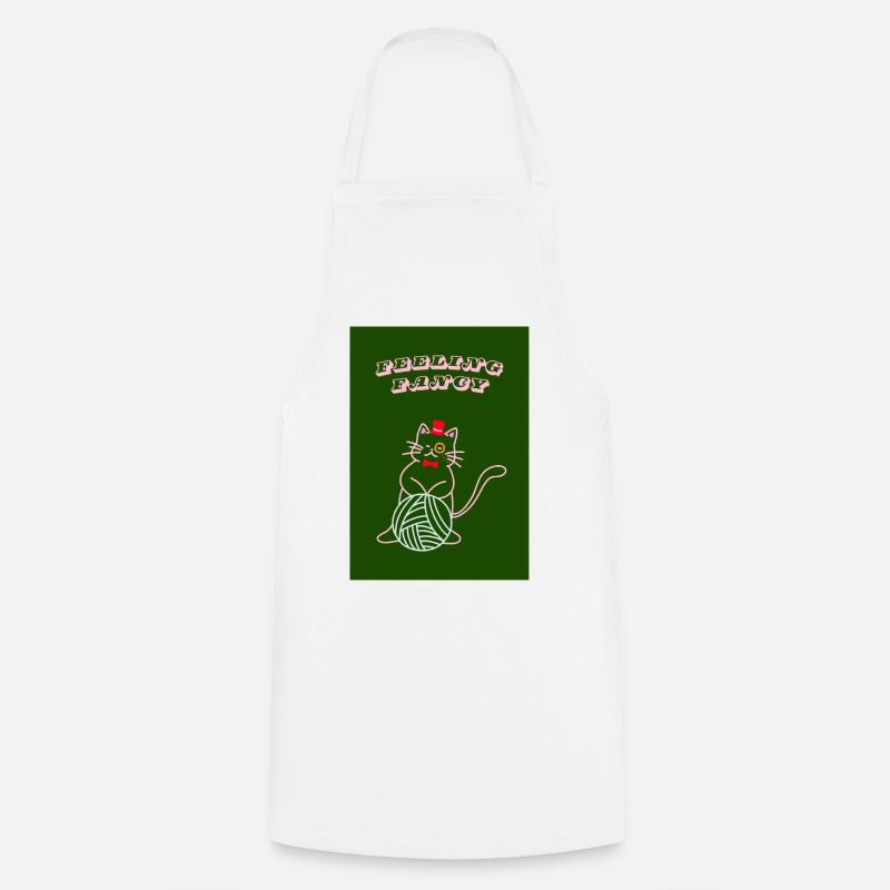 Cat Feeling Fancy - Cooking Apron - white