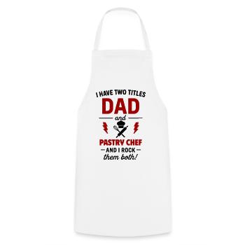 Papa Pastry Chef Two Titles Funny - Cooking Apron - white - Front - AI Model Male 185 dark (185cm)