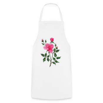 Blumen - Kochschürze - Weiß - Vorne - AI Model Male 185 dark (185cm)
