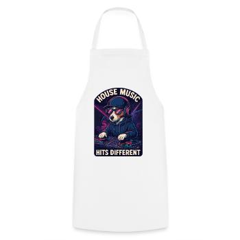 Jack Russell Terrier DJ Turntables House Gift - Cooking Apron - white - Front - AI Model Male 185 dark (185cm)