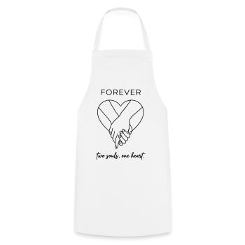 Two Souls One Heart - Forever Valentine Minimalist - Cooking Apron - white - Front - AI Model Male 185 dark (185cm)