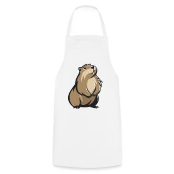 Cute Groundhog - Cooking Apron - white - Front - AI Model Male 185 dark (185cm)