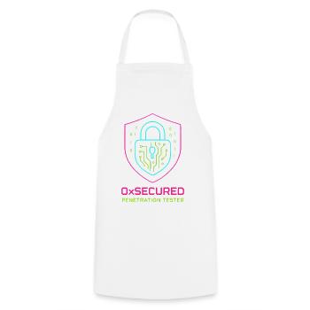 Shield 0xSecure Cyber-Penetrationstester - Kochschürze - Weiß - Vorne - AI Model Male 185 dark (185cm)