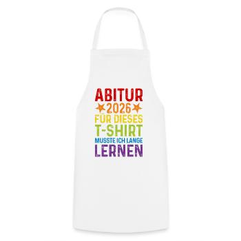 Abitur 2026 T-Shirt Saying Long Learning Abi - Cooking Apron - white - Front - AI Model Male 185 dark (185cm)