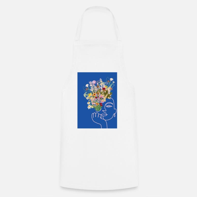 Blumenfrau - Kochschürze - Weiß