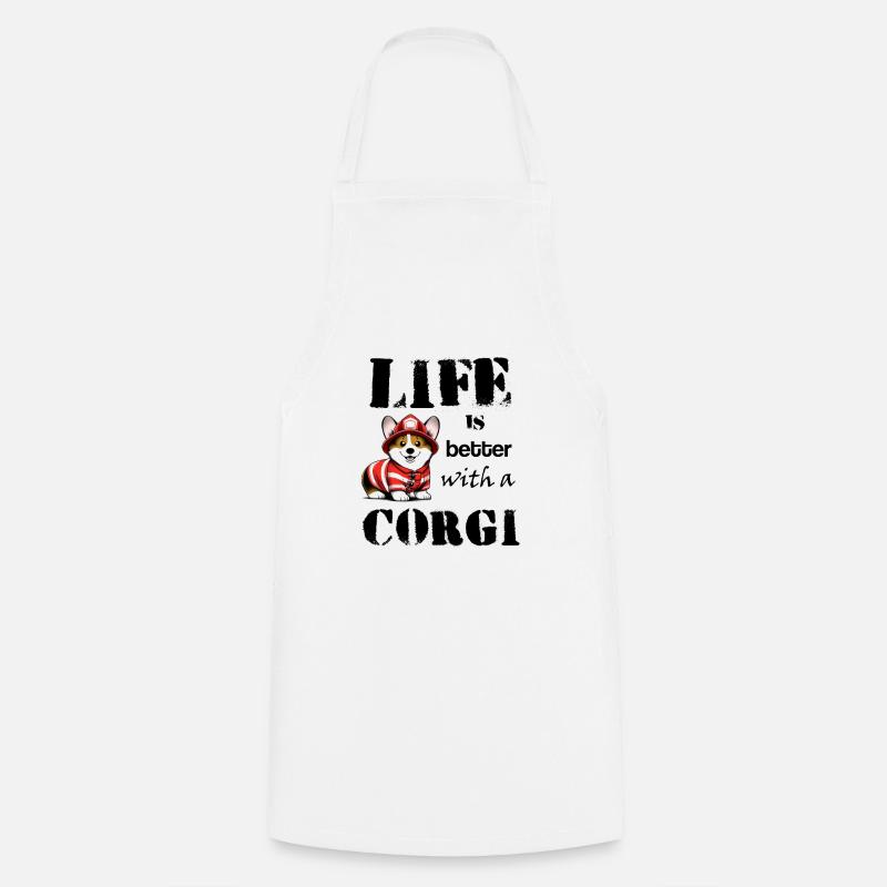 Corgi_firefighter - Tablier de cuisine - blanc