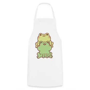 Cute Frogs Stacked Together Best Friends - Cooking Apron - white - Front - AI Model Male 185 dark (185cm)