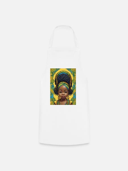 Afro Rastafari Porträtkind - Kochschürze - Weiß