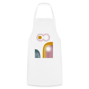 Pink Infinity Sun Abstract Arc Graphic - Cooking Apron - white - Front - AI Model Male 185 dark (185cm)