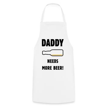 Papa a besoin de plus de bière ! (Papa / Papa / Bière / PUT) - Tablier de cuisine - blanc - Devant - AI Model Male 185 dark (185cm)