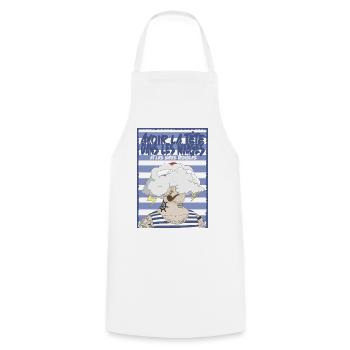 Nuage et tatouages marins - Tablier de cuisine - blanc - Devant - AI Model Male 185 dark (185cm)