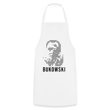 Charles Bukowski geometric design portrait - Cooking Apron - white - Front - AI Model Male 185 dark (185cm)