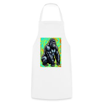 Gorilla - Kochschürze - Weiß - Vorne - AI Model Male 185 dark (185cm)