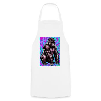 Gorilla - Kochschürze - Weiß - Vorne - AI Model Male 185 dark (185cm)