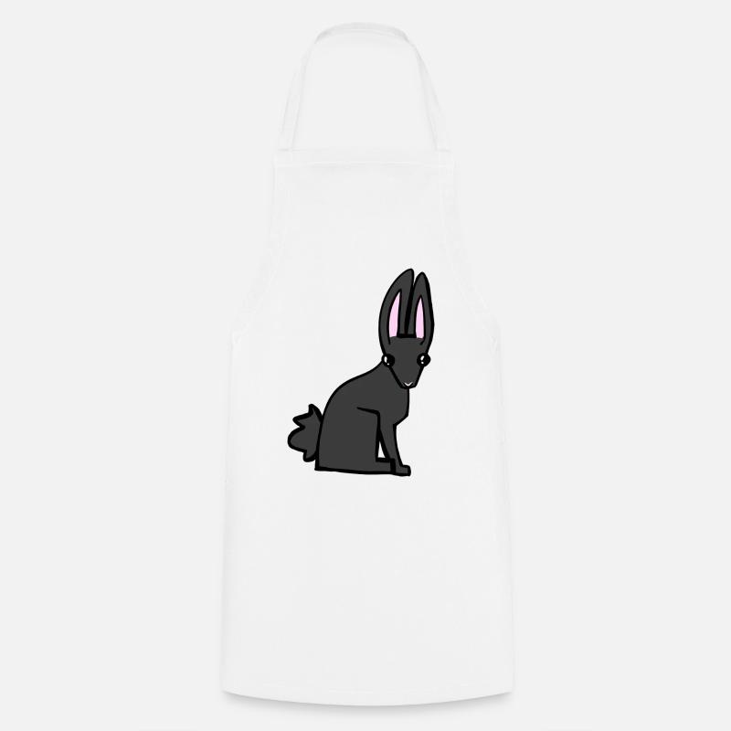 Lapin noir - Tablier de cuisine - blanc