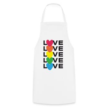 LGBT-Pride-Monat – Liebe ist Liebe - Kochschürze - Weiß - Vorne - AI Model Male 185 dark (185cm)