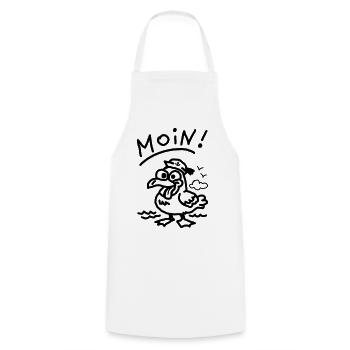 Moin stupide mouette mouette drôle mouette mer vacances plage - Tablier de cuisine - blanc - Devant - AI Model Male 185 dark (185cm)