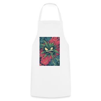 Angry Hemp Leaf Chaos - Cooking Apron - white - Front - AI Model Male 185 dark (185cm)