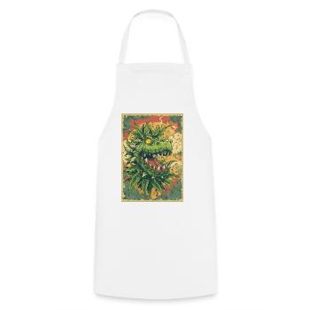 Grüner Drachendrache Cannabis Poster - Kochschürze - Weiß - Vorne - AI Model Male 185 dark (185cm)
